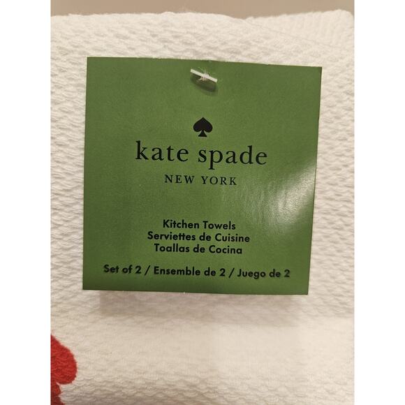 Kate Spade Set of 2 Kitchen Towels Rocks Glass Drink 17"X28" 100% Cotton White‎ - Picture 4 of 7